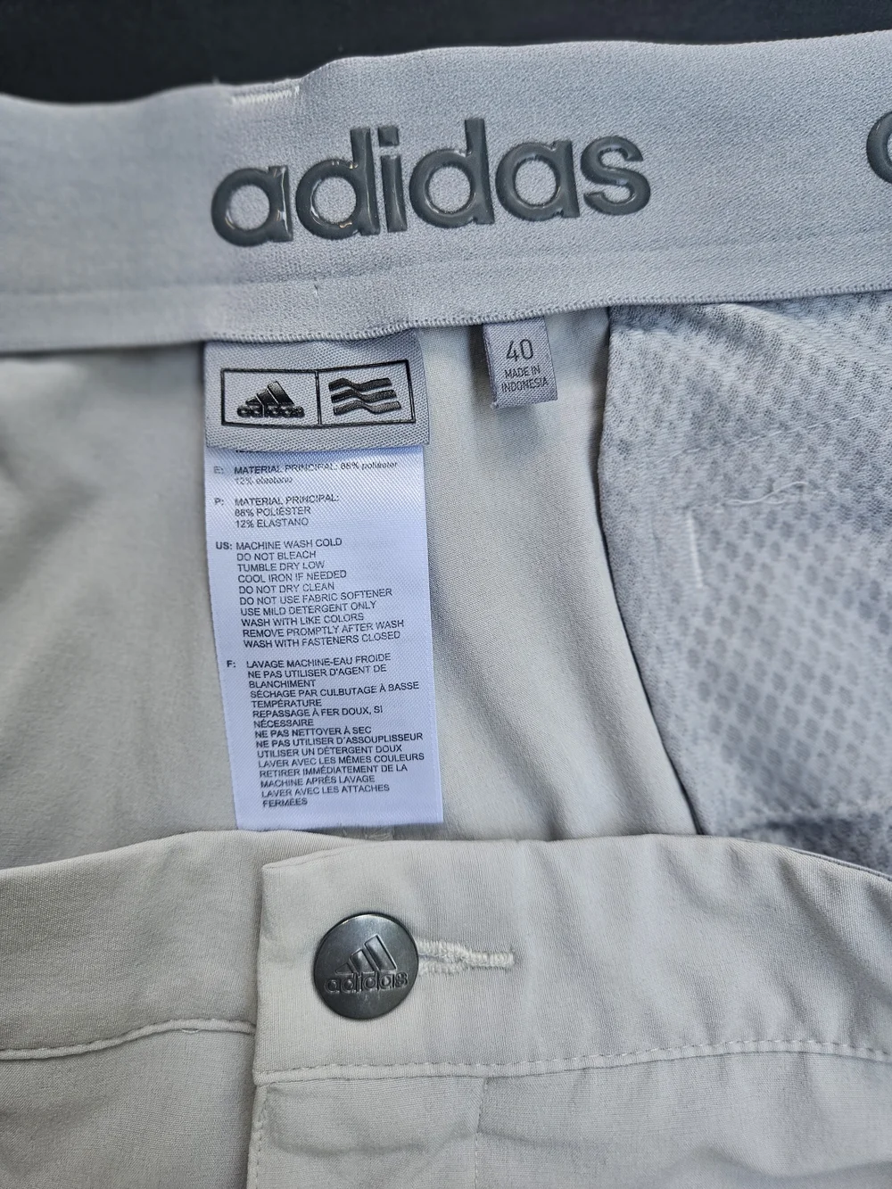 ​Men's Adidas Performance Chino Shorts Gray Size 40 Lightweight Athletic Golf